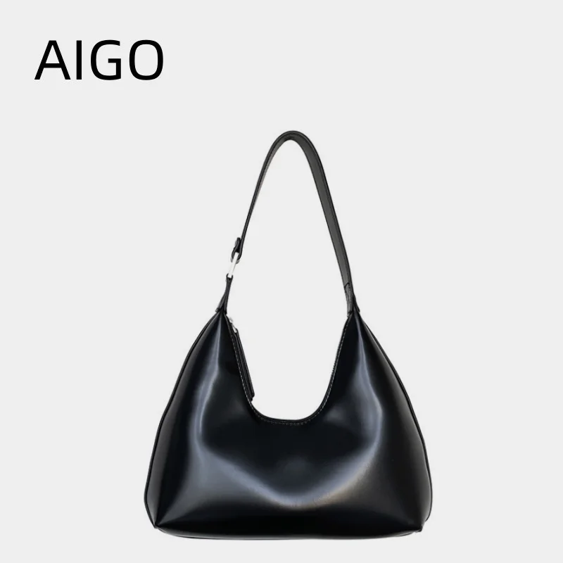 AIGO Small Buckle Design Shoulder Bags for Women 2024 New Fashion Trend Designer Crossbody Bag Underarm Bag Handbags Bolsa сумка