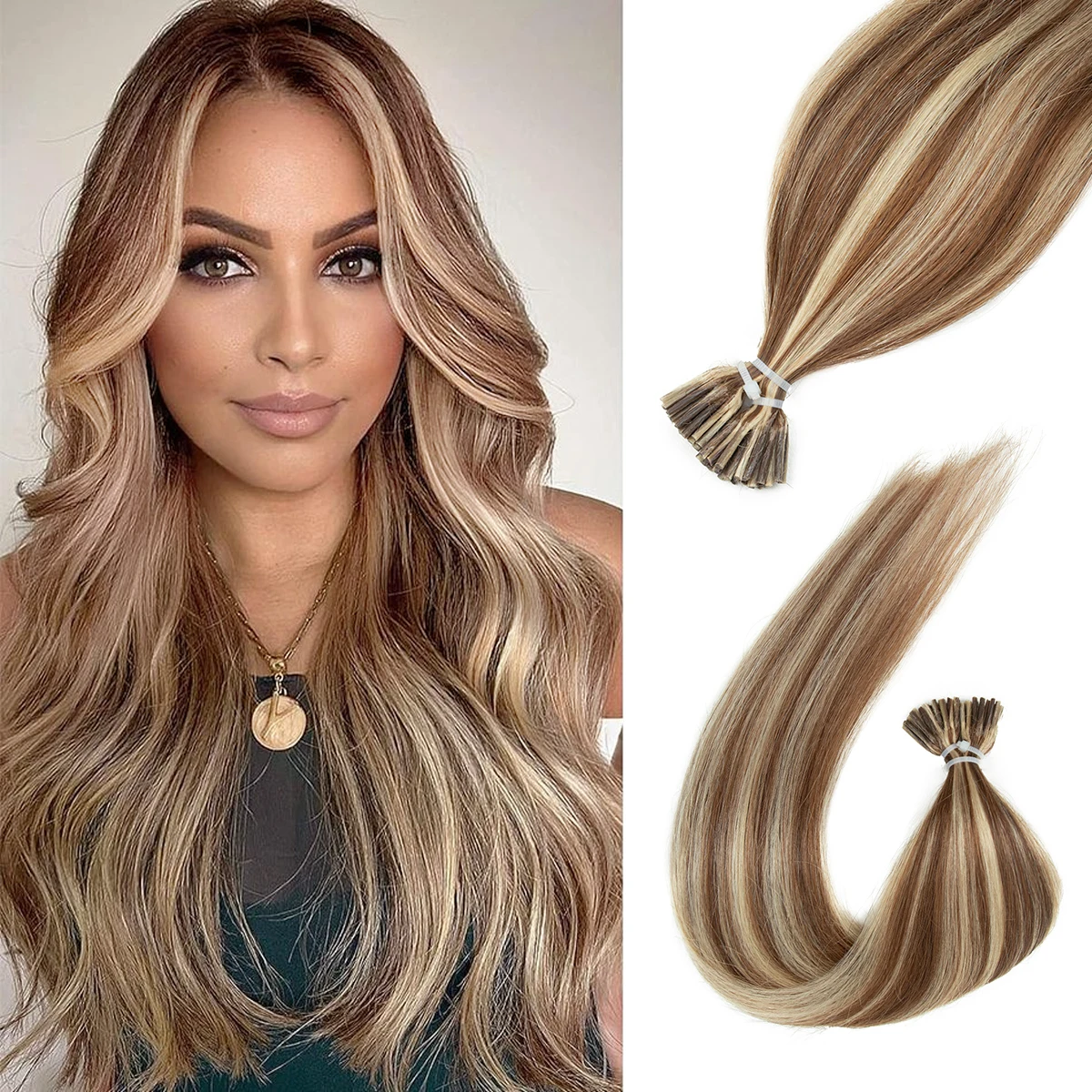 

MRS HAIR I Tip Extension Human Hair Machine Remy Keratin Hair Горячие предварительно склеенные микробусины для женщин 12-20 дюймов 50 шт./упак. 30 г