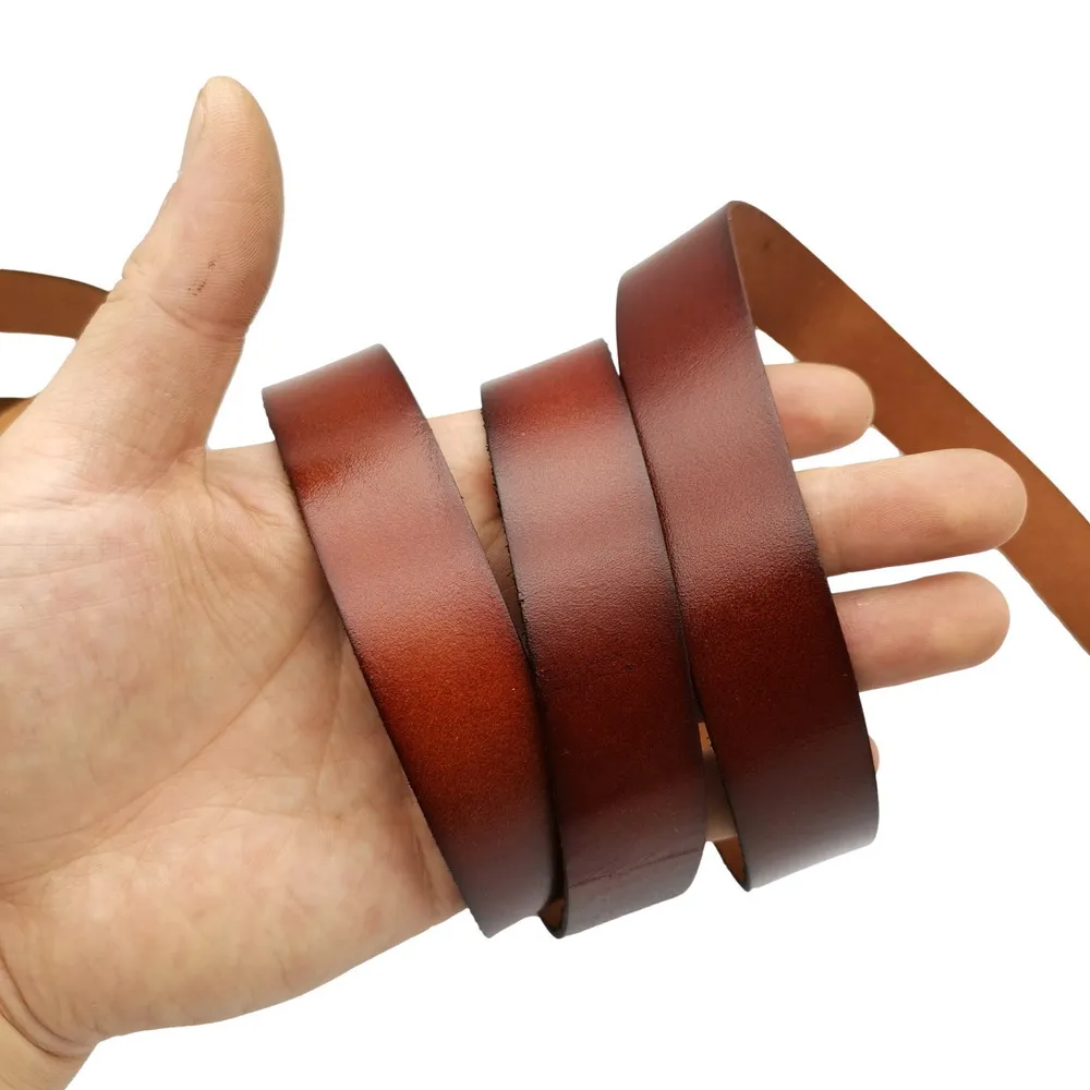 1 Yard 20mm Wide Distressed Brown Flat Genuine Leather Strip Cowhide Made 20mmx2mm Leather Band