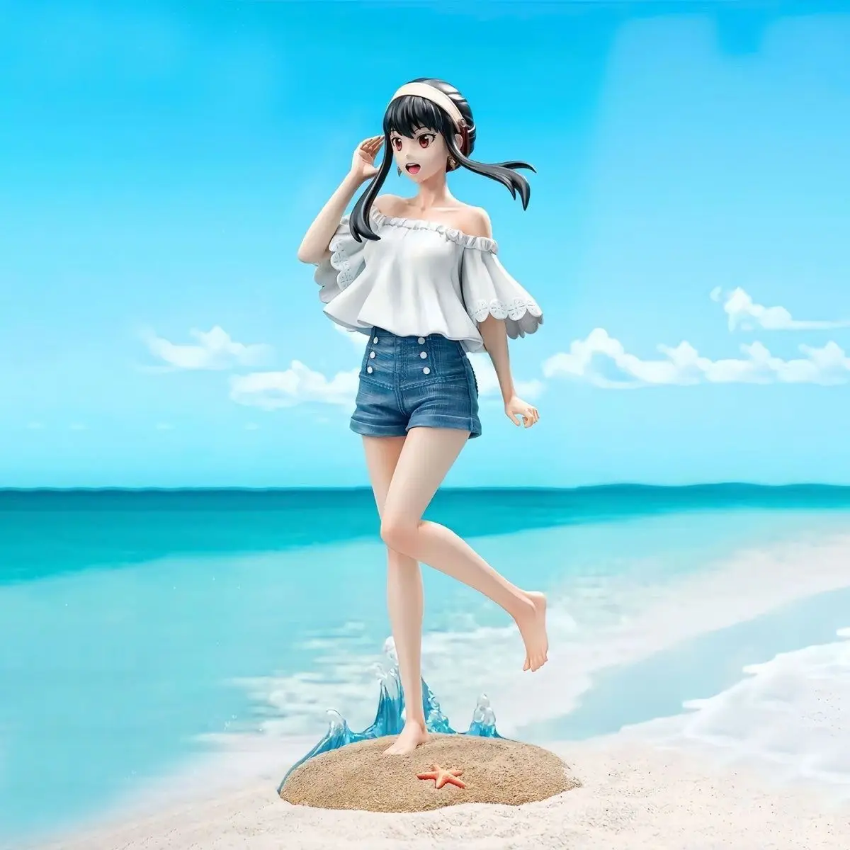 31ซม.ของแท้อะนิเมะSPY×FAMILY Figurine Anya Forger Beach Yor Action Pretty Girl PVCคอลเลกชันตุ๊กตาตุ๊กตาของเล่นของขวัญ