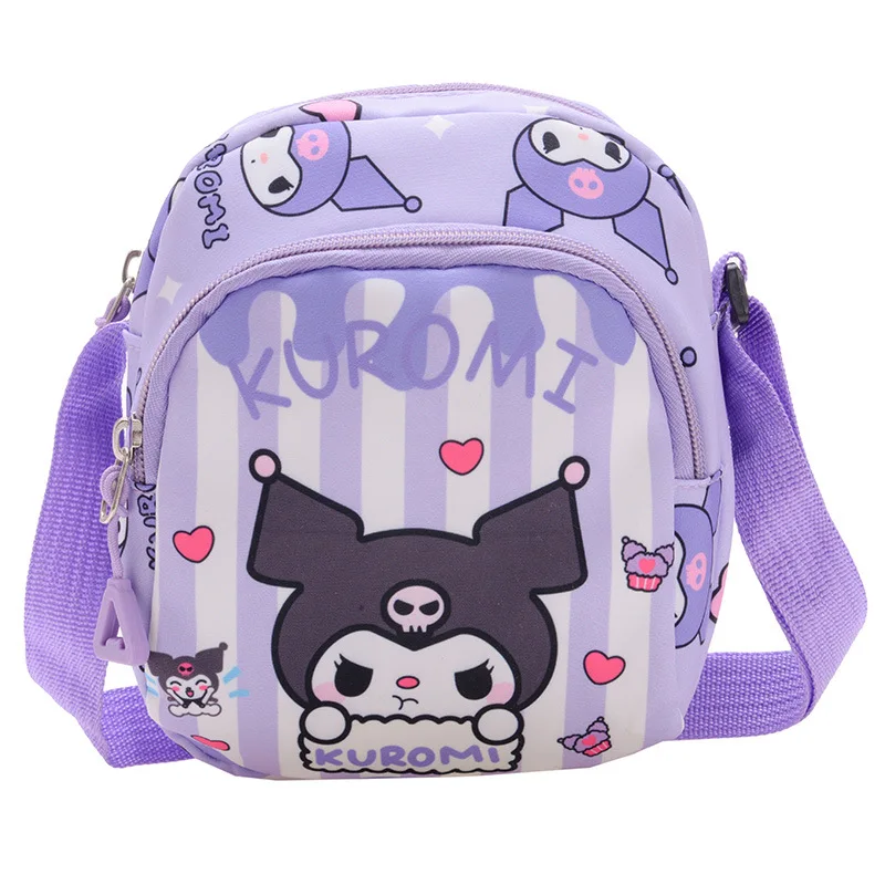 2025 novo estilo sanrio kuromi pochacco kawaii bolsa de ombro dos desenhos animados saco do mensageiro portátil mochila moda criança