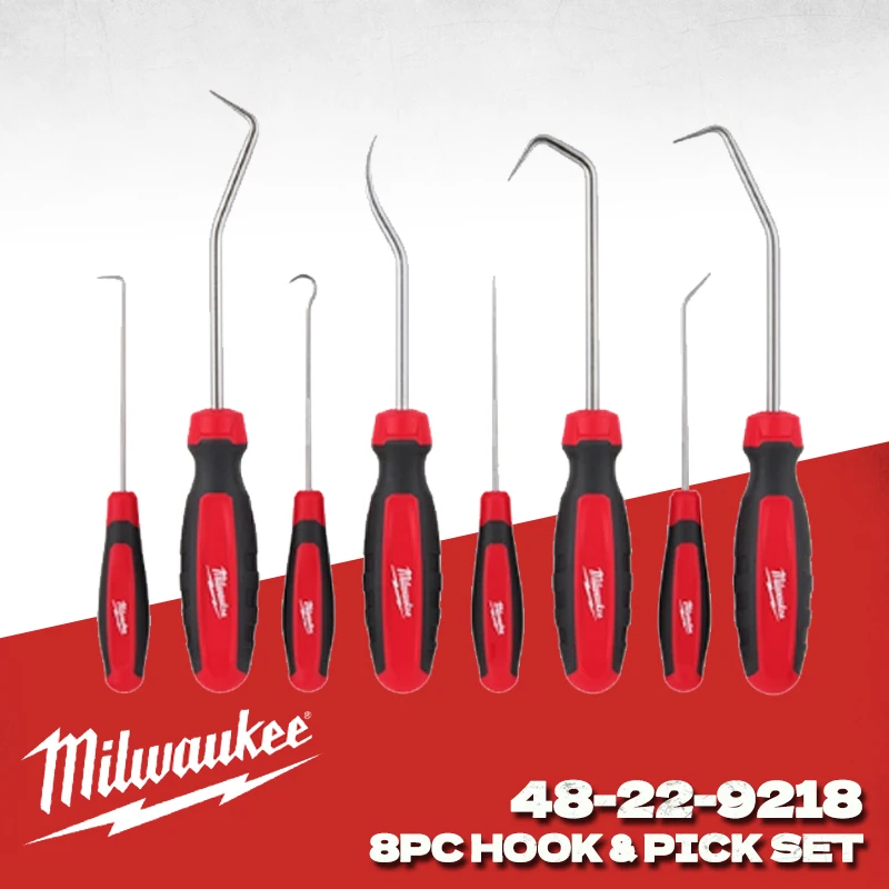 

Набор крюков и кирок Milwaukee из 8 предметов, аксессуары для ручных инструментов: 4 больших кирка, 4 маленьких кирка 4932480569/48-22-9218