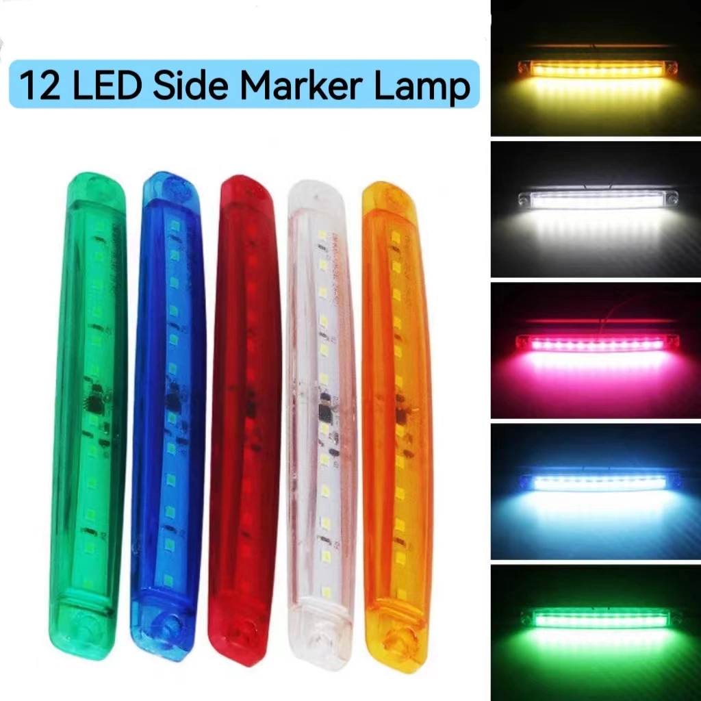 2PCS 12LED Signal Warning Lamp LED Truck Side Width Light Lorry Trailer Marker Lamps Trailer Truck Indicator Lights Car Lights