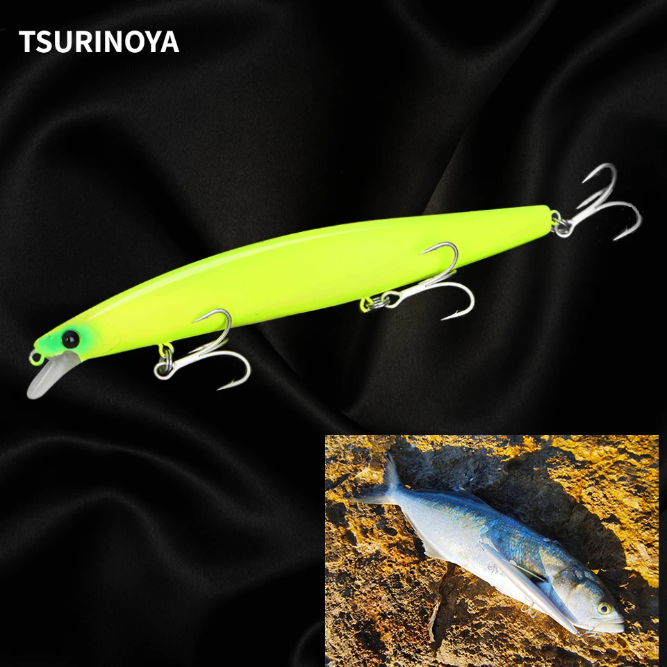 TSURINOYA  4pcs163mm 31g Floating Minnow Fishing Lure STINGER  160F Ultra-long Casting Seabass Piura Sea Fishing Lure