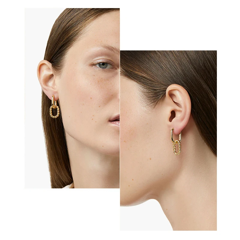 

CRMYA Gold-color Dangle Earrings for Women Fashion Piercing Double Removable Circle Dangle Earrings 2023 Jewelry Wholesale