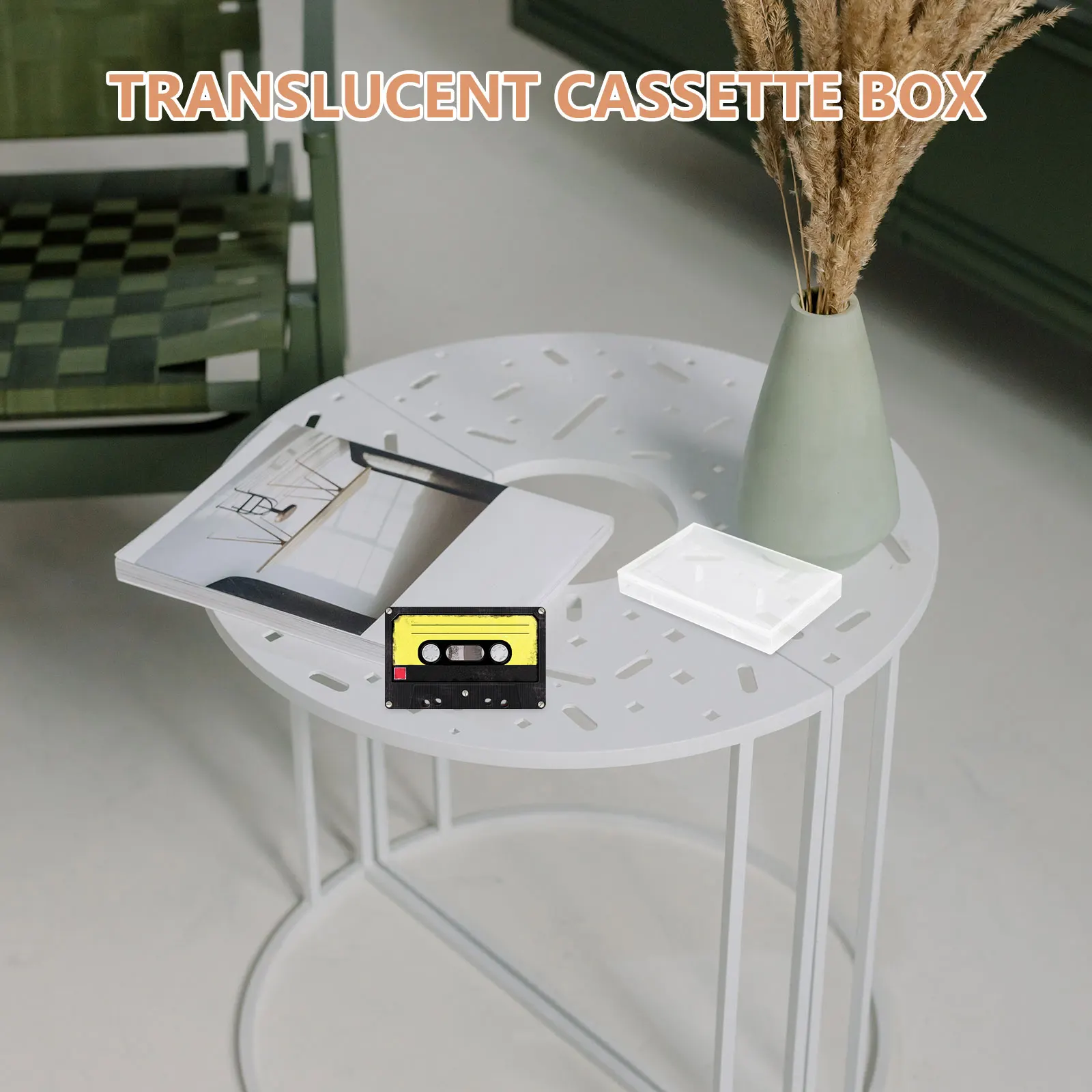 

5pcs Clear Plastic Cassette Tape Holder Transparent Audio Storage Box Durable Portable Organizer For Standard Cassettes