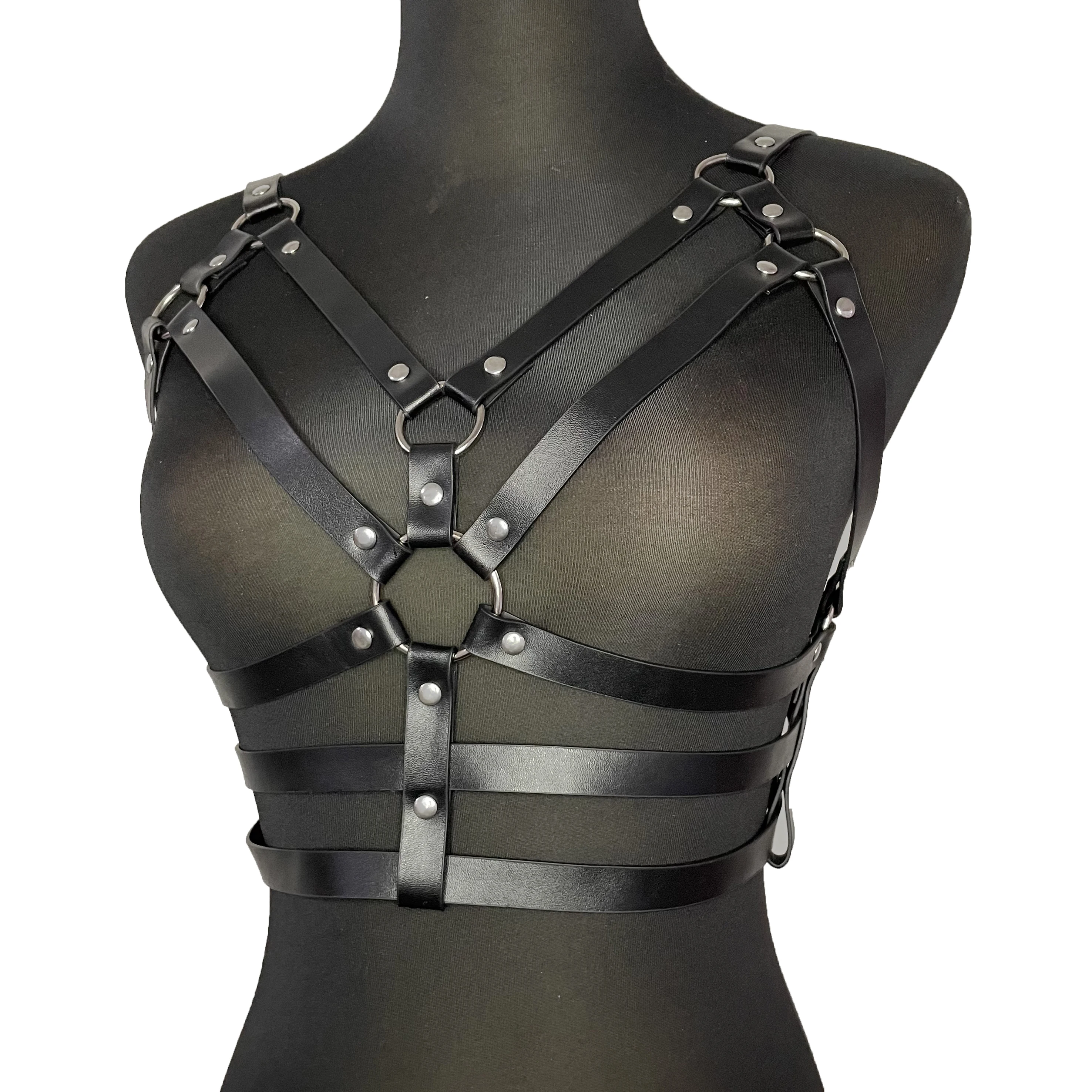 Leather Harness for Women Belt Bdsm Lingerie Goth Straps Sexy Body Bra Suspenders Bondage Handmade Leather Underwear