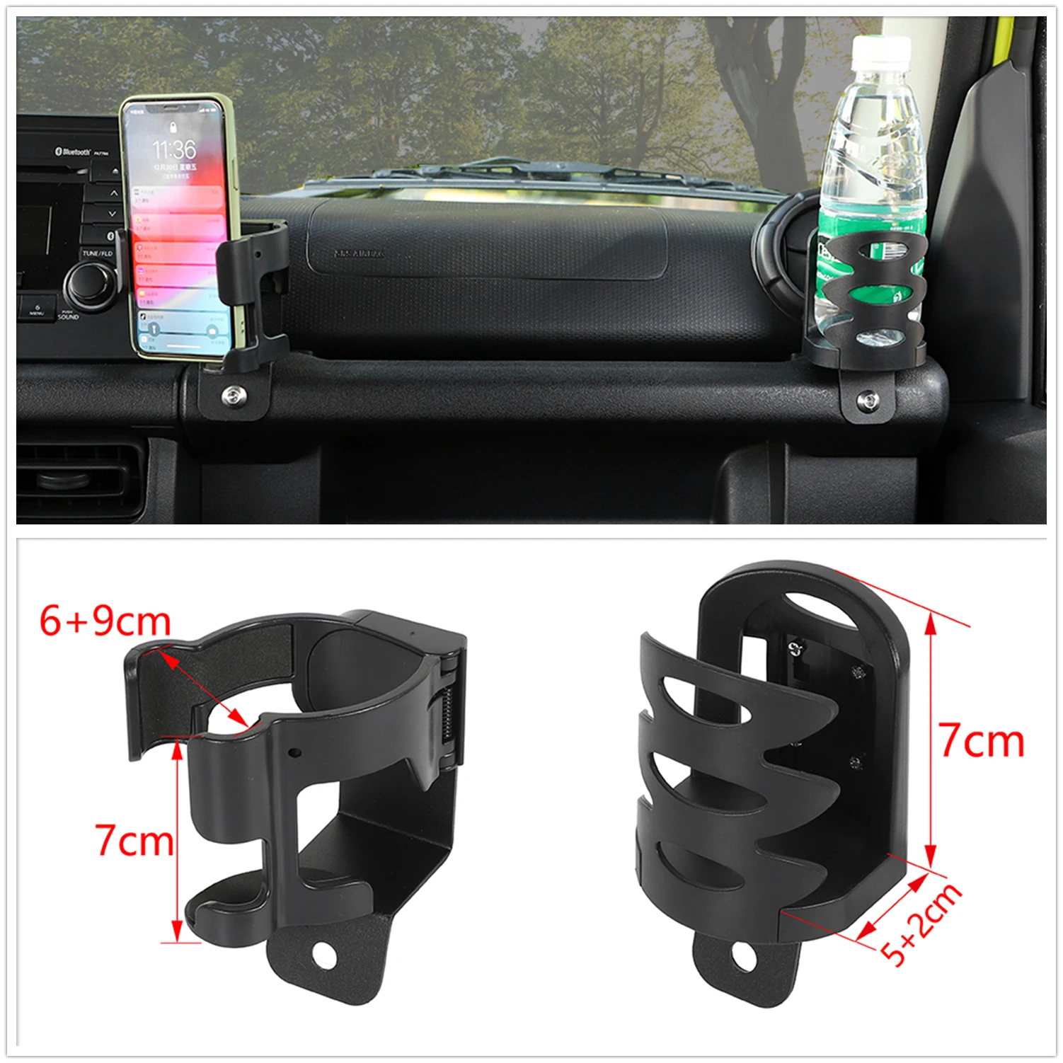 

Cup Holder Phone Mount for Suzuki Jimny JB64 JB74W 2019 2020 2021 2022 Car Phone Holder Multifunction Water Cup Drink Stand