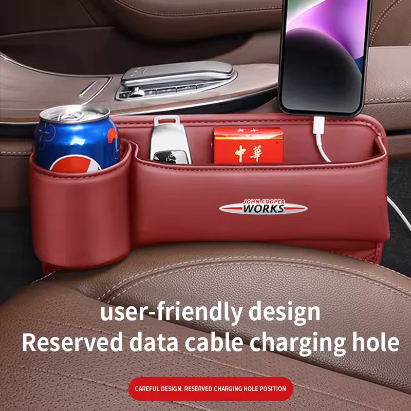 Car Seat Gap Crevice Storage Box Cup Holder For Mini WORKS Cooper One JCW F54 F55 F56 F57 F60 R50 R52 R53 R55 R56 R57 R58 R59 R6 - view 5