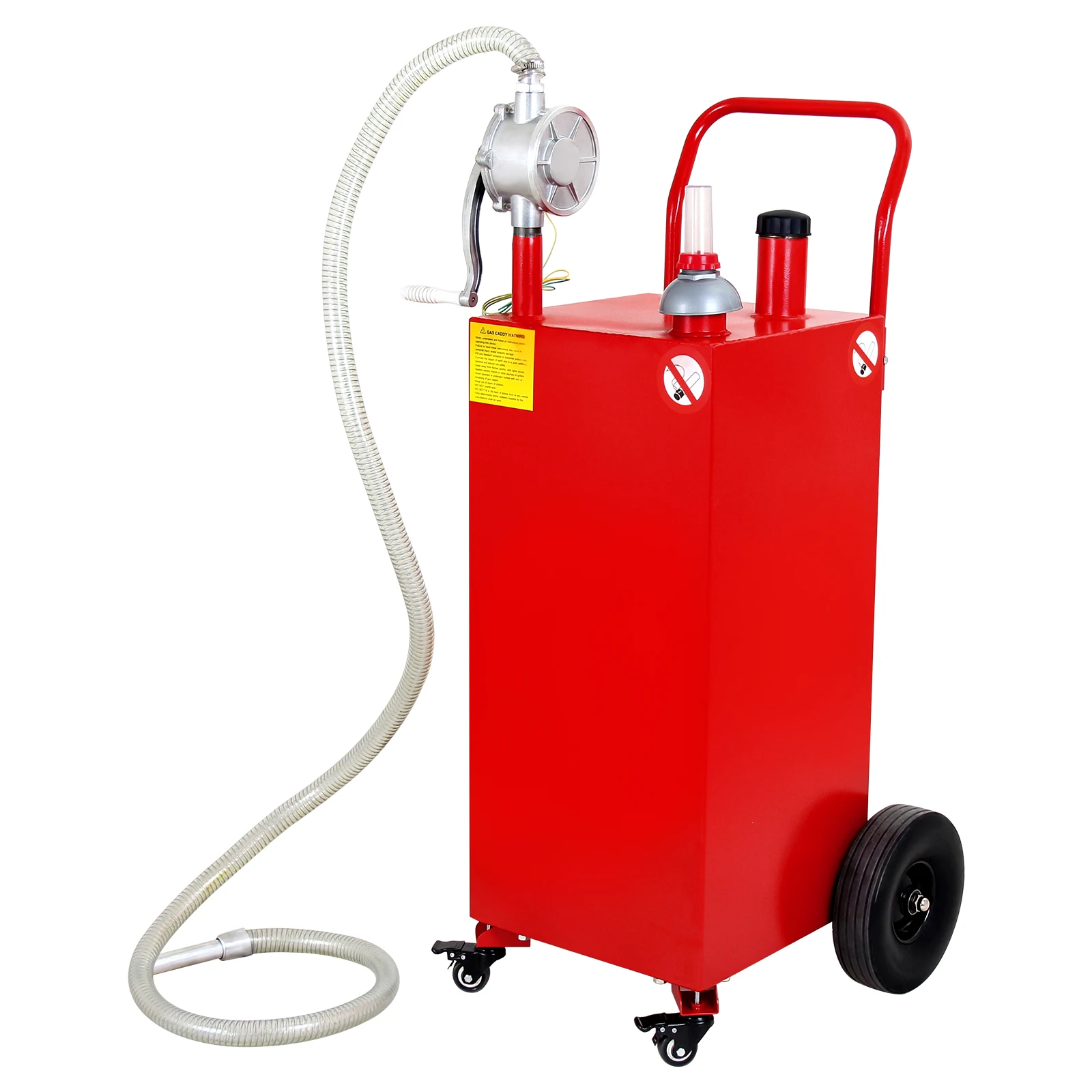 

30 / 35 Gallon Gas Caddy Fuel Tank Gas Container Diesel Portable Gas Tank with Pump on 4 Rolling Wheels
