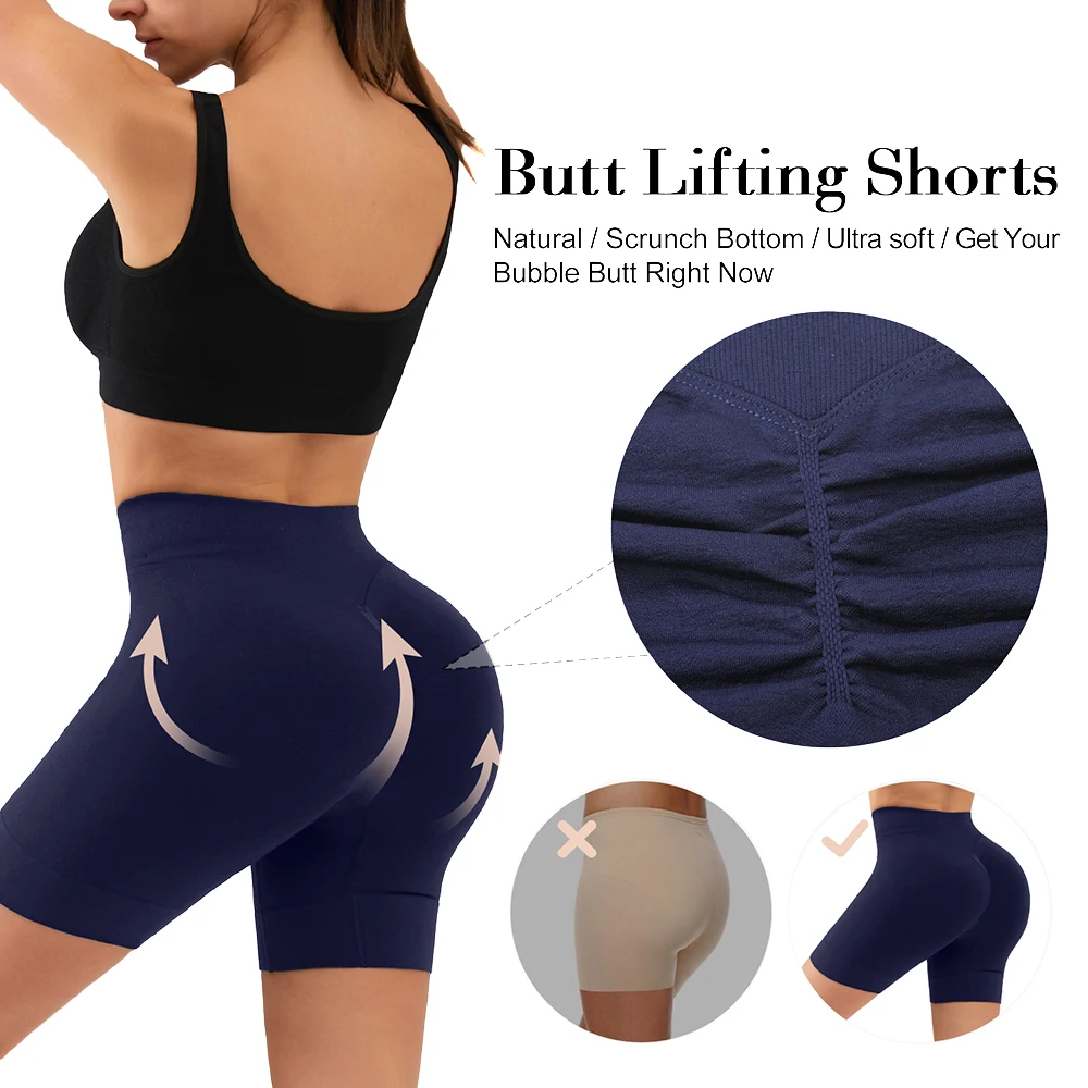 YADIFEN pantalones cortos deportivos sin costuras para mujer, mallas de Yoga Push Up de cintura alta, elásticas, transpirables, para correr y