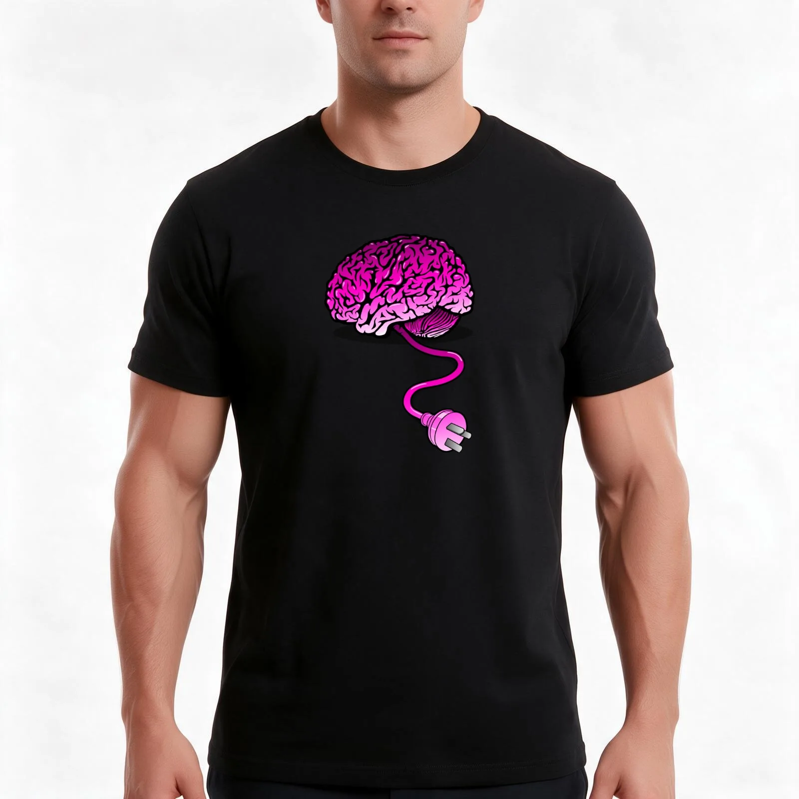 Unplug Your Mind T-Shirt, Summer Casual Cotton Tee, Oversized Streetwear Tops, Vintage Graphic Print, Loose Fit Short Sleeve
