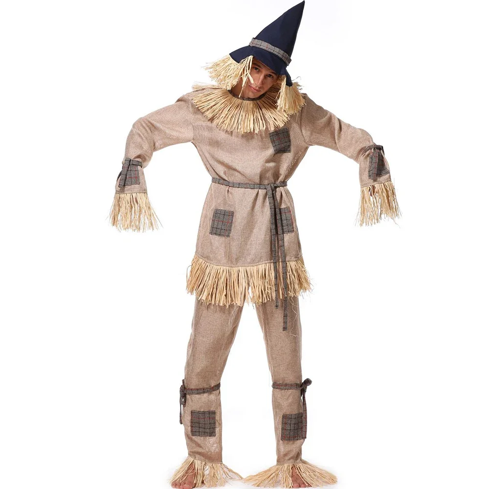 

Halloween Fairy Tale Wizard Scarecrow Cosplay Dress Evil Witch Scary Vampire Couple's Clothes Scarecrow Stage Costume