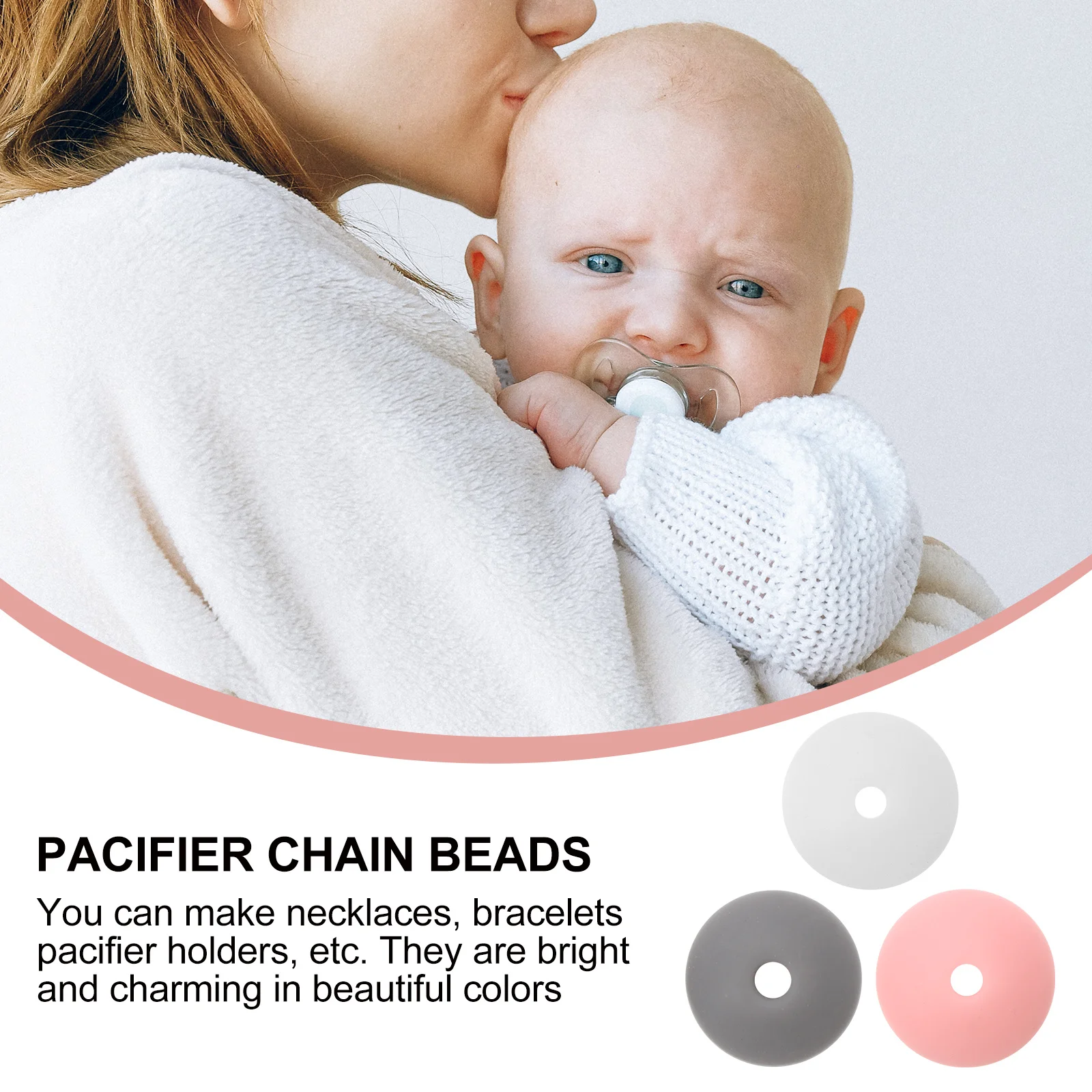 

60 шт., силиконовые бусины-зажимы для соски, сделай сам, свободные бусины для прорезывания зубов, ожерелье, браслет, безопасный детский жевательный успокаивающий дискомфорт