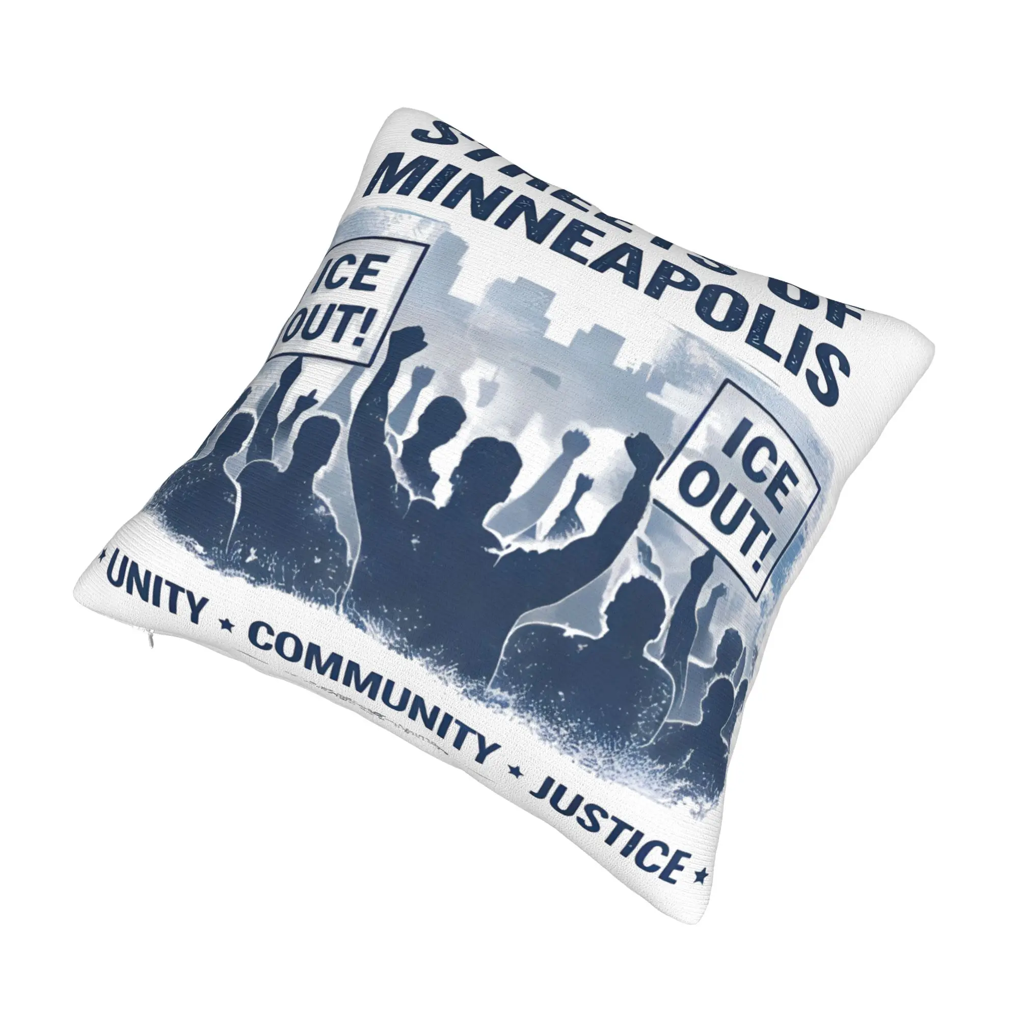 Decorative Pillowcase Streets Of Minneapolis Right Now ICE Out Merchandise Bed  Throw Pillow Case Cover Zipper Multi-Size