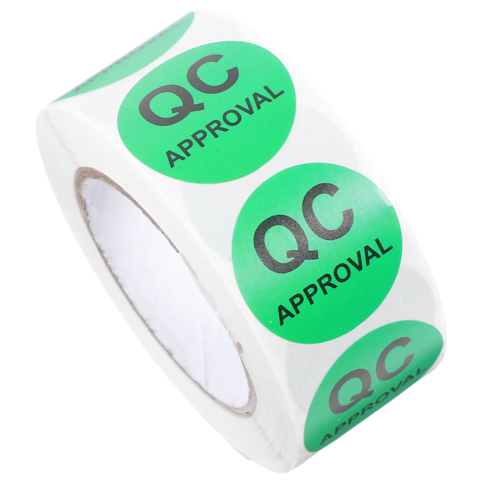 

1 Roll Round Qc Sticky Decals Adhesive Labels for Quality Testing Inspection Status Tracking in Warehouses Factories Inventory
