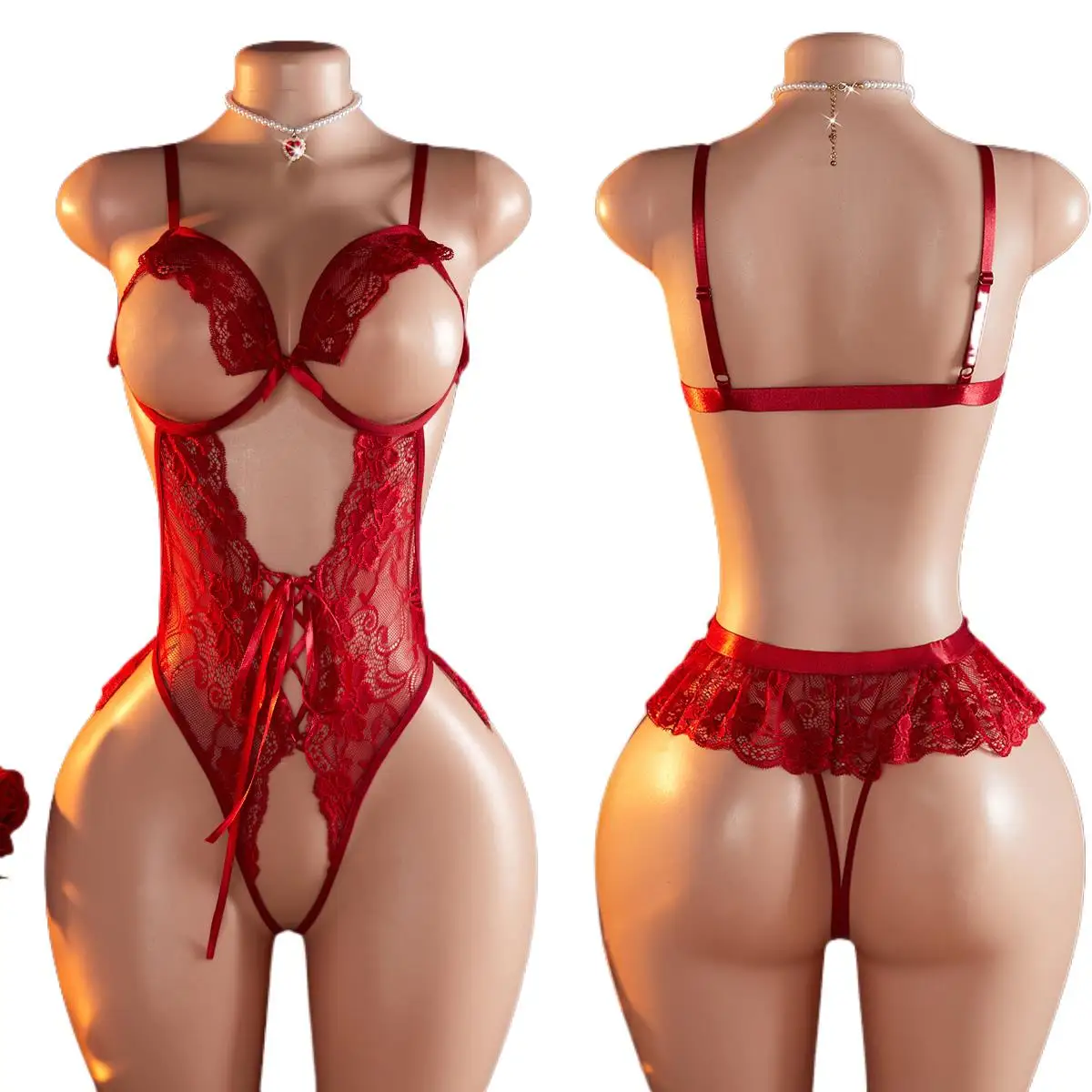 

Прозрачное красное сексуальное женское белье, женское супер горячее эротическое нижнее белье с вырезами и открытой грудью, кружевное боди, сексуальные наряды для Xx18