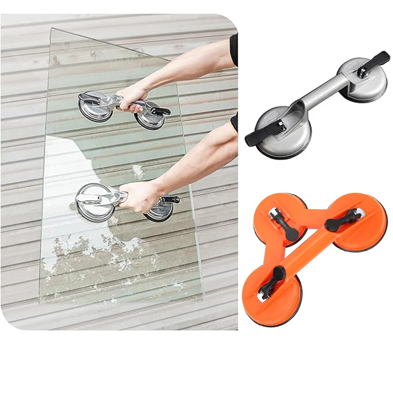 Aluminum Alloy Glass Suction Cup Three/Double Gripper Sucker Plate for Moving Plastic Glass Dent Puller Tile Floor Door