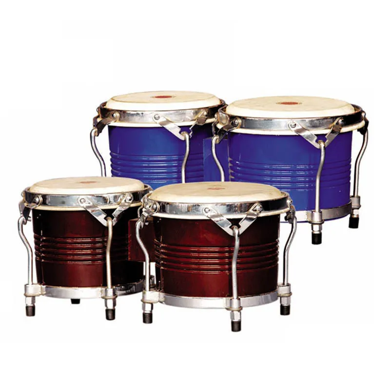 7inch and 8inch Corrugated Electroplated Rivet Ring Welding Base Fashion Bongo Drum Performance Drum