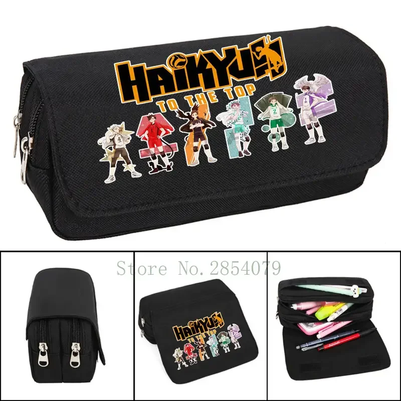 Anime Haikyu!! Naar De Top Etui Anime Cartoon Make-Up Make-Up Tas Student Briefpapier Multifunctionele Flip Bags Cadeau