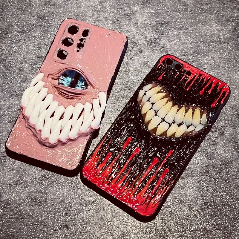 4115 Original 3D Handmade Mobile Phone Case Scarlet Skull Cthulhu Eyes Dark Gothic Art Mobile Phone Case Custom Christmas Gift