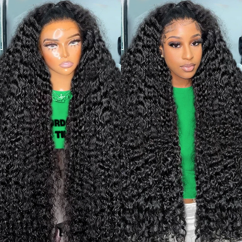 Glueless Human Hair Wigs Deep Wave 13x6 13x4 HD Transparent Lace Front Human Hair Wigs 28 30 32Inch Water Wave Lace Frontal Wig