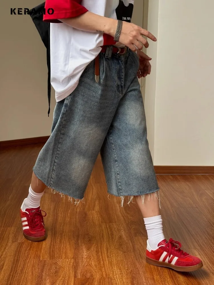 

Y2K Tassels Baggy Japanese 2000s Denim Shorts Women's Washed Vintage Casual Shorts Female Street Retro High Waist Trashy Jeans