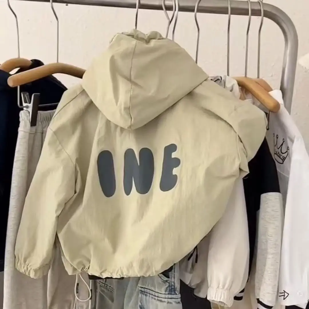 

Новые корейские куртки-ветровки с капюшоном 2026 года для детей, мальчиков, девочек и студентов