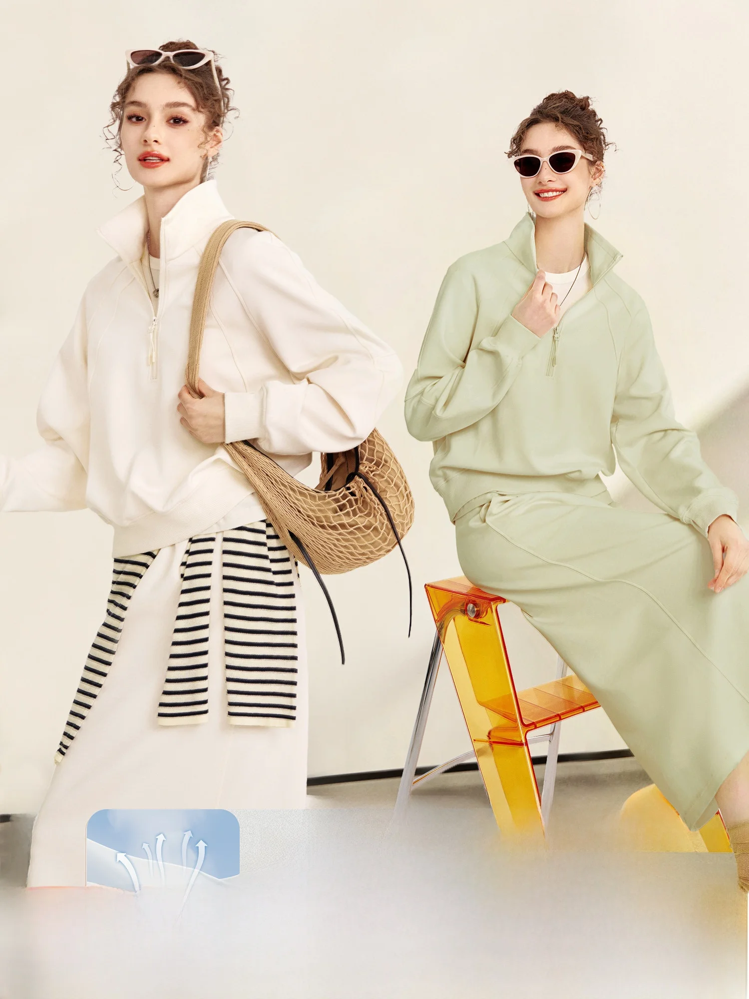 

NAGUAGU Pumpkin Valley Loose Holiday Series Skin-friendly Cotton New Sle f-open Casual Sweatirt Skirt Set