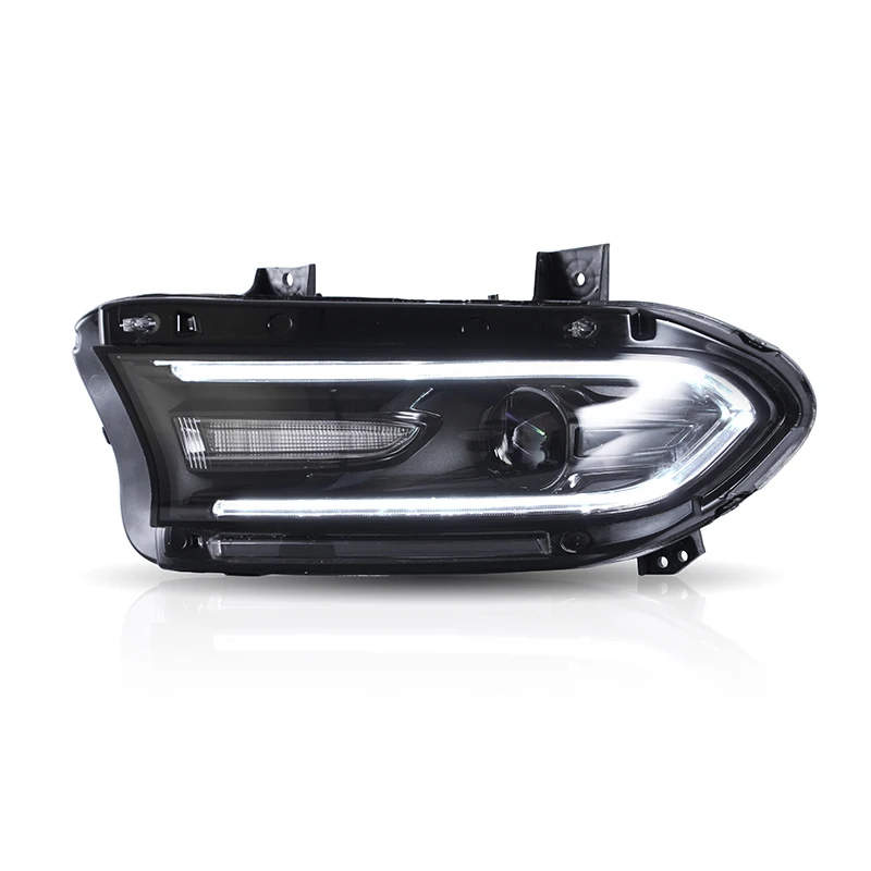 For Dodge Charger 15-20 LED Front Headlight With Sequential Turn Signal, Dynamic Streamer Light Improves Recognition On The Road