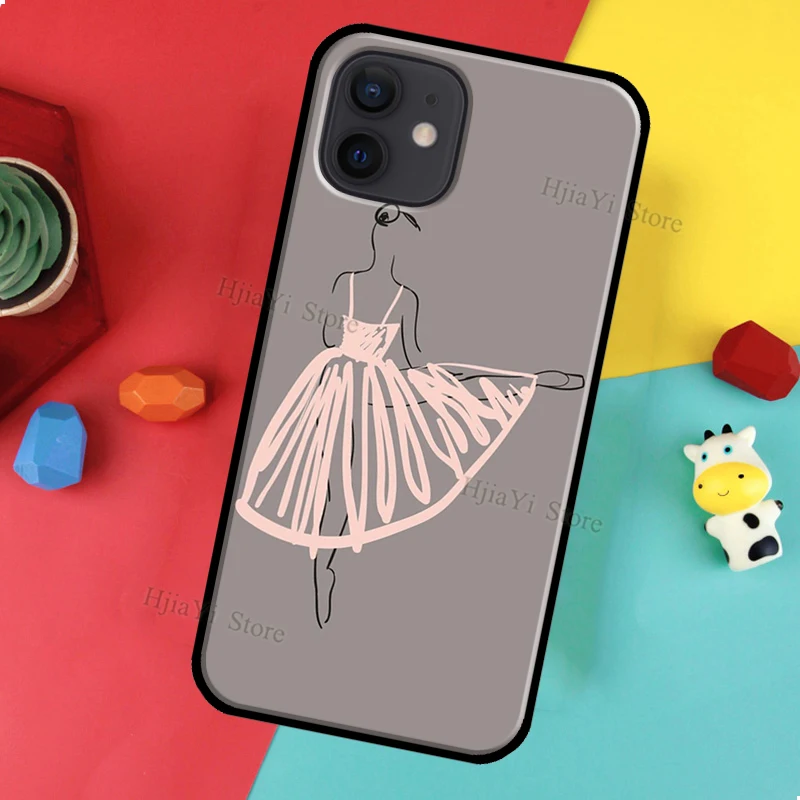 Ballet Dance Girl Ballerina Art Phone Case For iPhone 16 15 12 11 14 Pro Max 13 Mini Plus XR X XS Max Back Cover