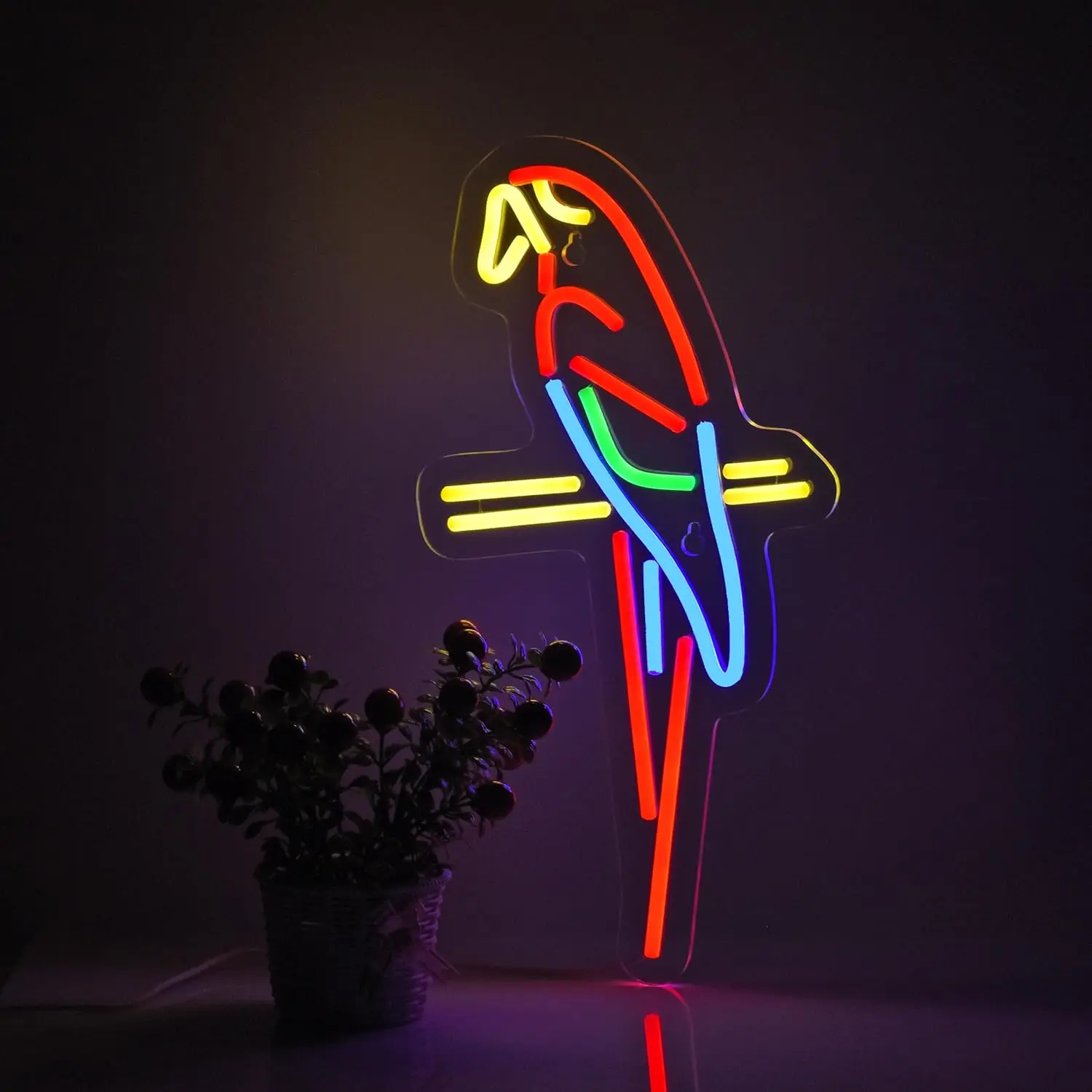 Parrot Neon Light Sign Dimmable Aesthetics Neon Sign For Wall Decor Drawing Room Party Shop Club Pub Decor Birthday Art Gift