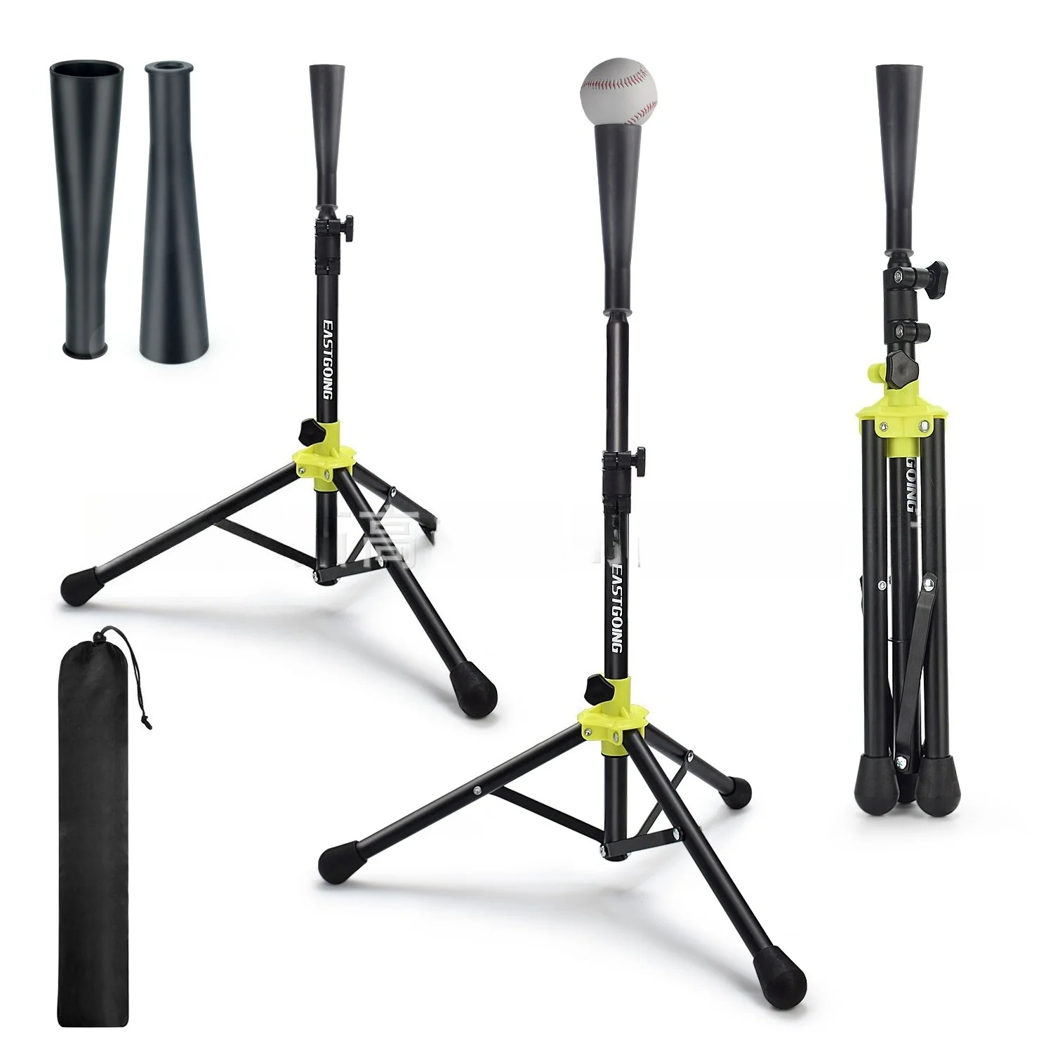 Portable Movable Baseball & Softball Batting T Holder, Adjustable Height Batting Tee Training Aid for Hitting Practice