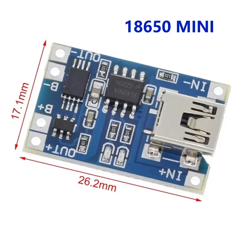 10Pc Micro/Mini USB TypeC 5V 18650 TP4056 Lithium Battery Charger Module Charging Board With Protection Dual Functions 1A Li-ion