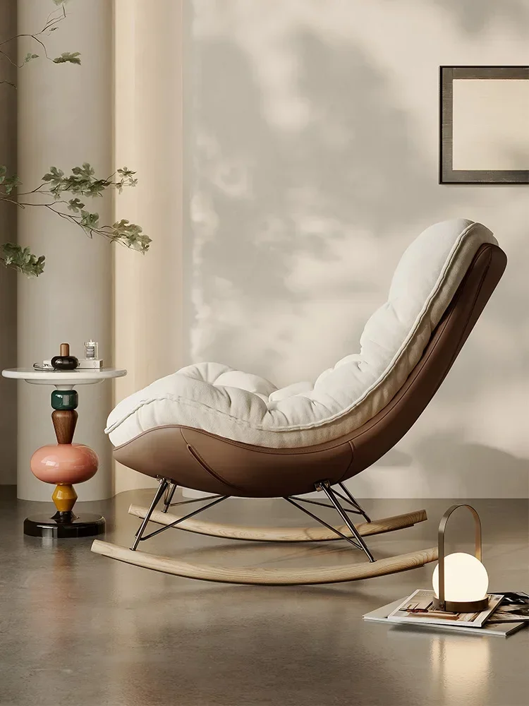 Lobster Chair Living Room Italian Single Balcony Leisure Reclining  Solid Color Rocking