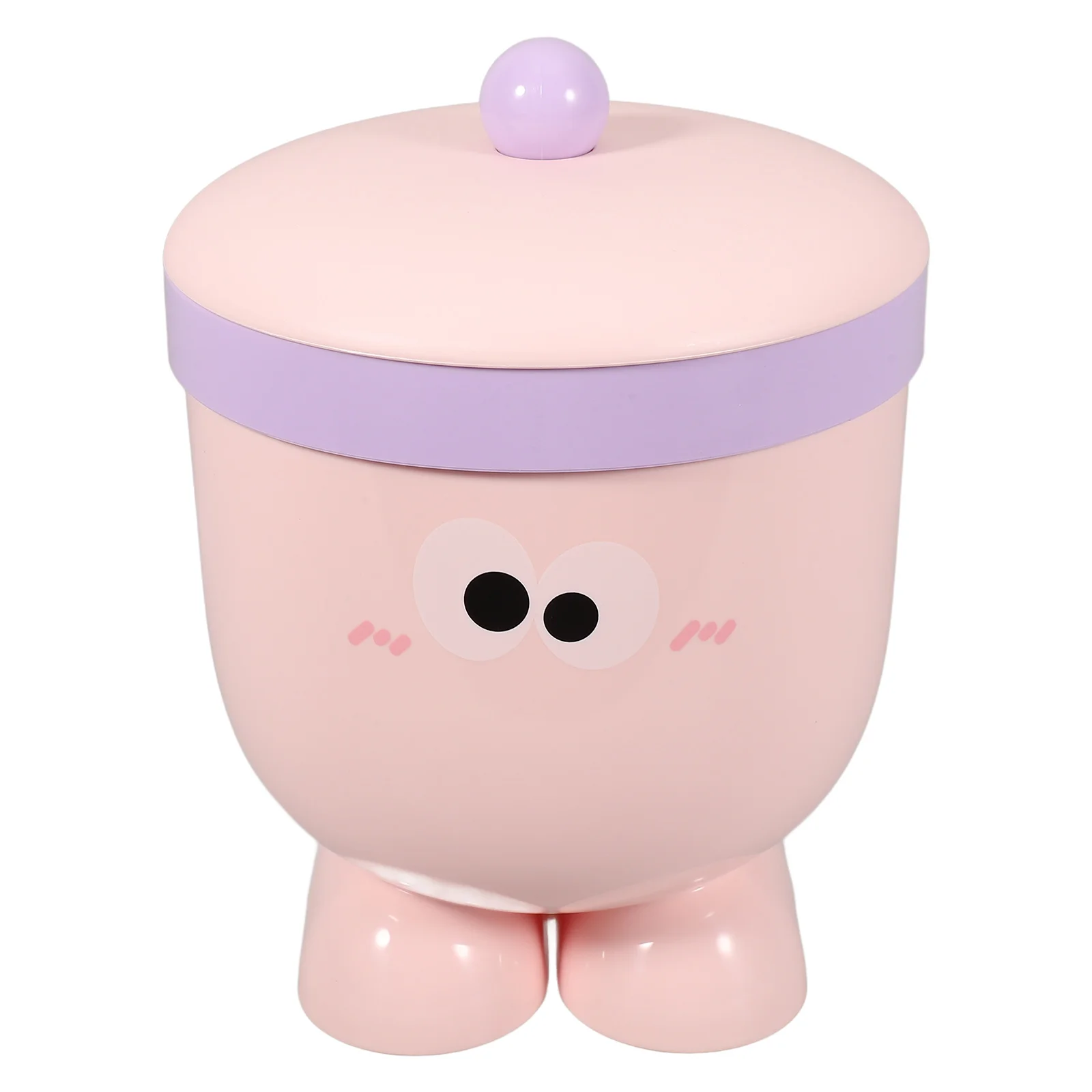 

Mini Trash Can Lid Cute Cartoon Garbage Bin Small Clear Plastic Wastebasket Round Waste Paper Basket Kawaii Desktop Garbage