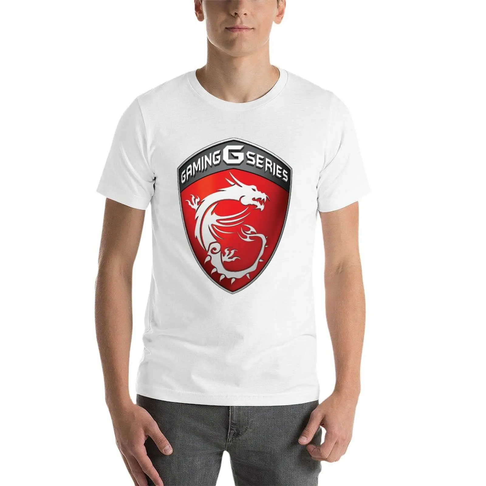 تي شيرت بشعار MSI Gaming تي شيرت قطن 100% جرام تي شيرت رجالي للرجال #4