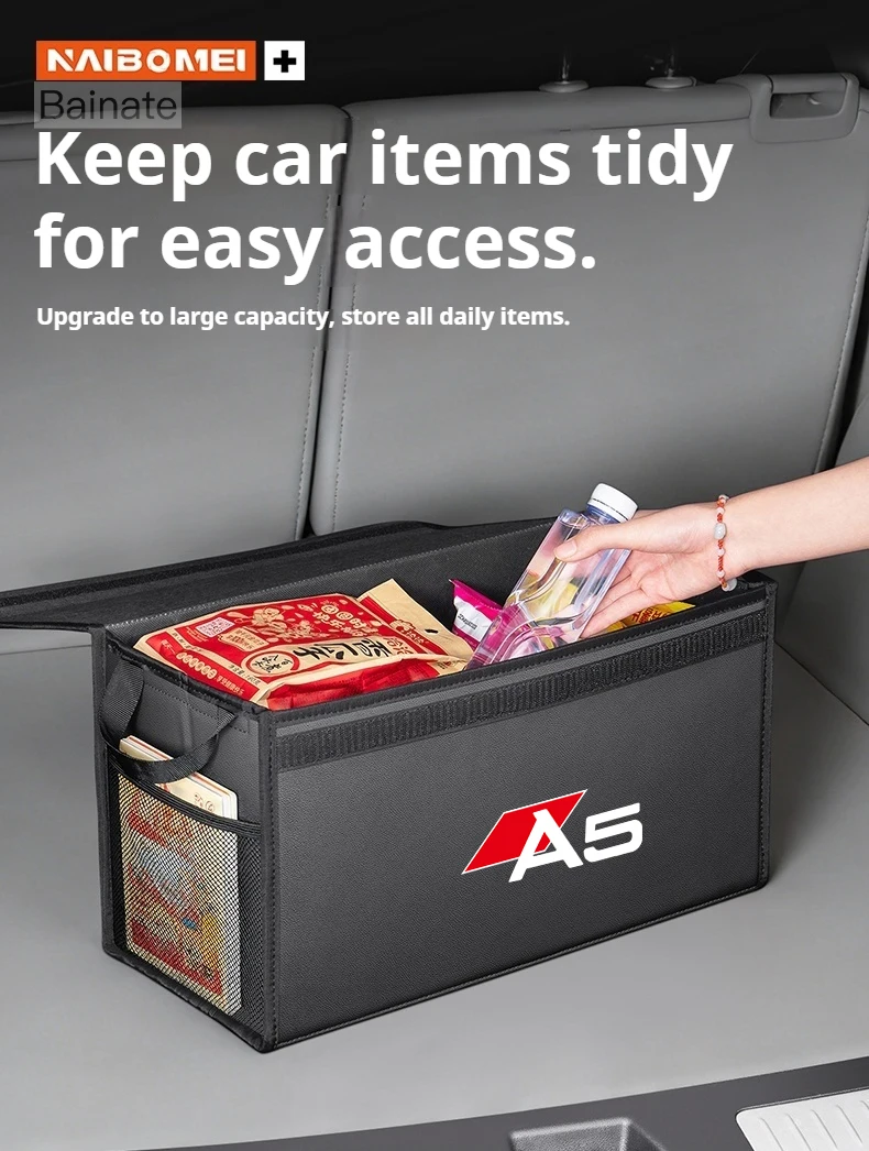 Auto-Kofferraum-Aufbewahrungsbox, Für AUDI A5 8ta F5a f5f 2016-2025 Tragbare Faltbare Großraumige Auto-Organizer Innenausstattung – Detail 2