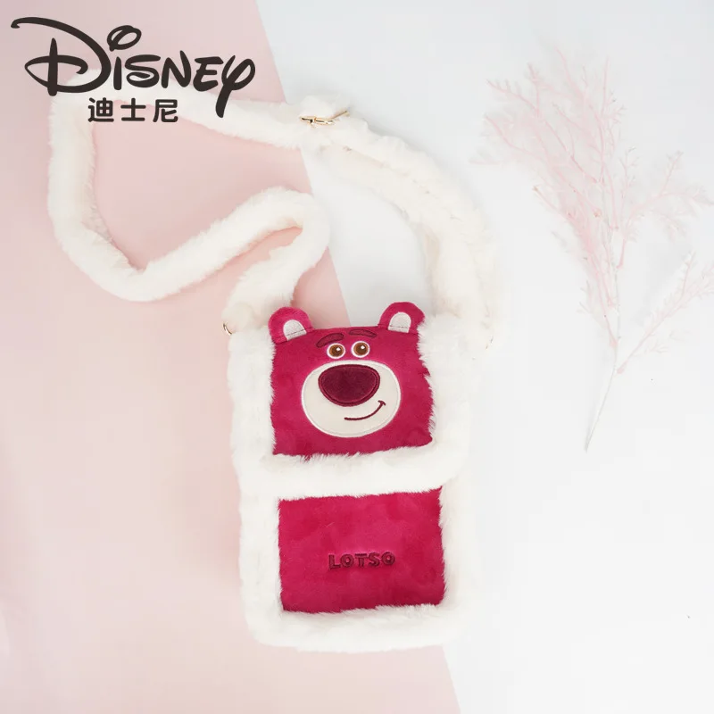 Disney Erdbeere Bär Plüsch Puppe Cartoon Puppe Umhängetasche Nette Handy Tasche College Student Rucksack Weibliche