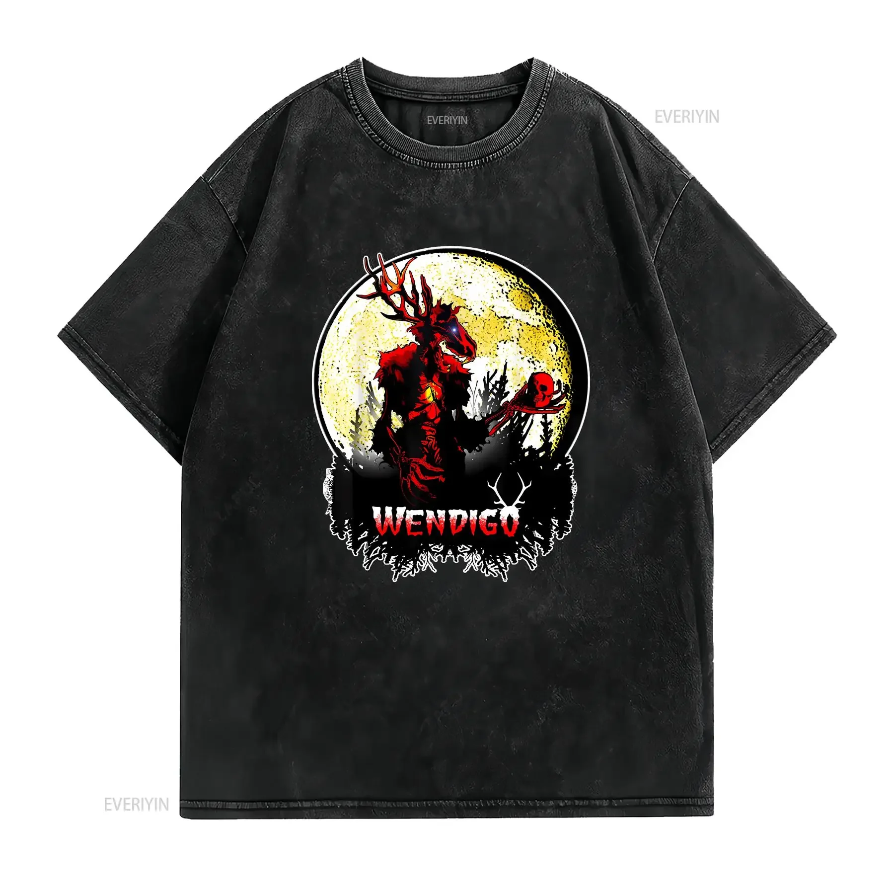 Wendigo New Monster Skinwalker Cryptid Evil Horror T Shirt Size S 5XL vintage Washed Unisex Comfortable fashion Versatile