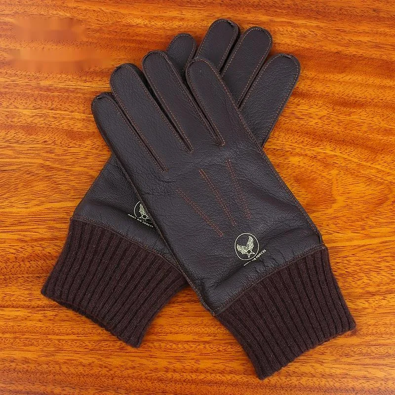 

G-A10 Super Offer! Genuine Thick Goat Skin Good Quality Leather & Wool Durable Rider Gloves 5 Sizes