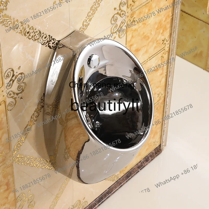 N178   Automatic sensor urinal silver  hanging floor type adult urinal men's color ceramic urinal