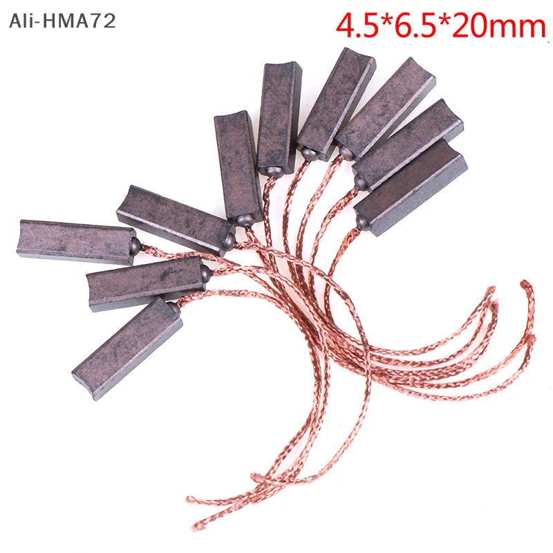 Ali-HMA72-10Pcs 4.5* 6.5 *20mm Motor Carbon Brushes Regulator Carbon Brush