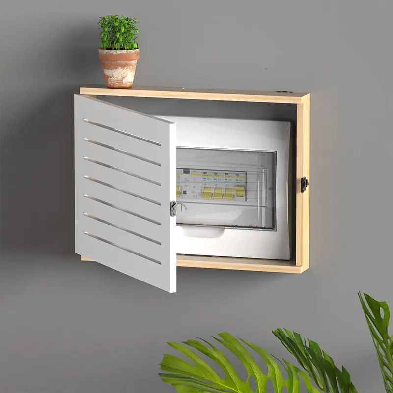 Cubierta de Panel Eléctrico de Madera Sólida para Sala de Estar, Interruptor Eléctrico Decorativo de Pared para Caja de Distribución y Disyuntores