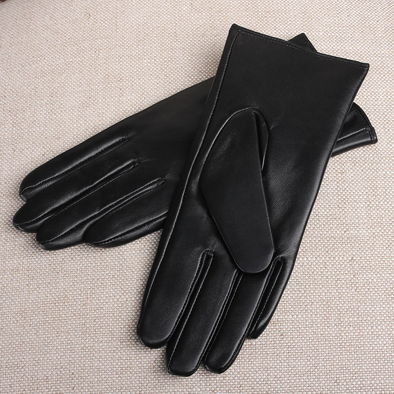 GOURS Winter Real Leather Gloves for Women Black Genuine Sheepskin Touch Screen Gloves Fleece Lined Warm Soft Fashion New GSL075