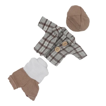 Bebekler için yeni giysiler 16 cm 15 cm Bjd Elbise Şapka Kısa Kazak Etek Mini Bebek 1/8 1/12 6 inç Hoodie Giydirme Erkek ve Kız