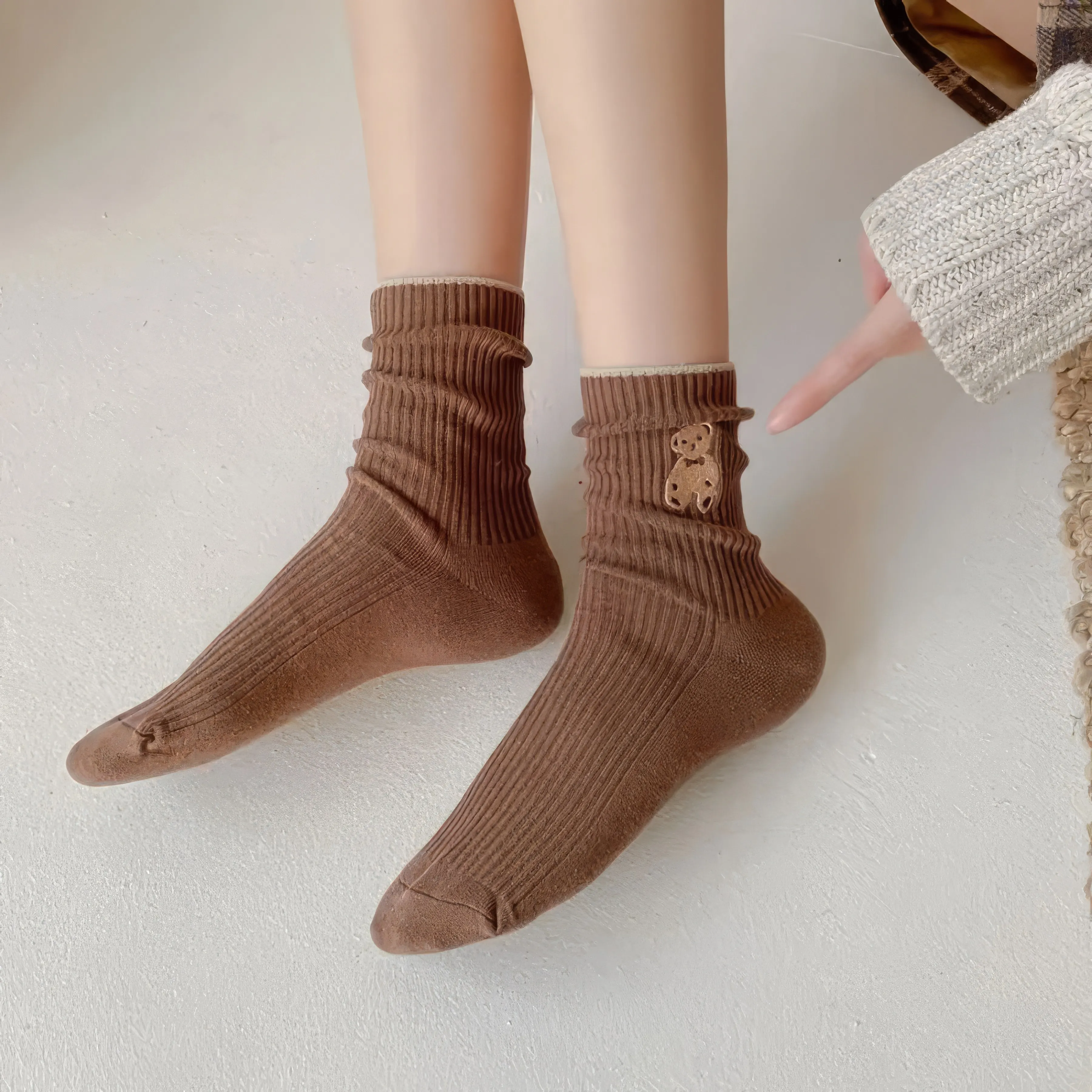 

Adorable Teddy Bear Socks Gift Set (5 Pairs) - Charmingly Cute & Comfortable, Perfect Gift for Her, Birthday Christmas Idea