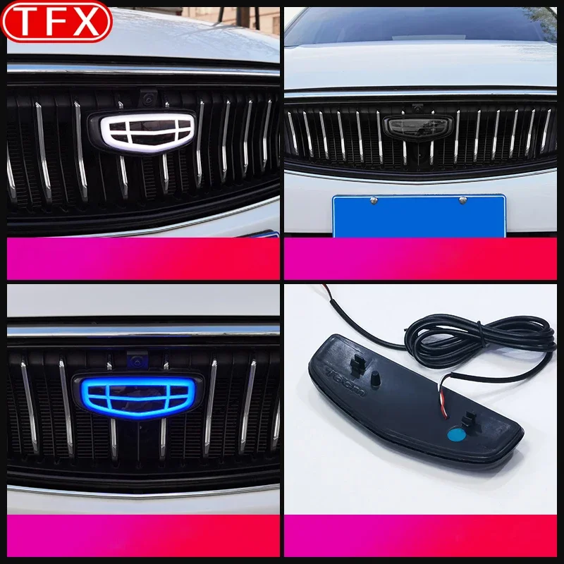 For Geely All-new Emgrand II 2023 2024 Car Illuminated Emblem Logo Cover Upgraded Exterior Decoration Stickers Auto Accessories