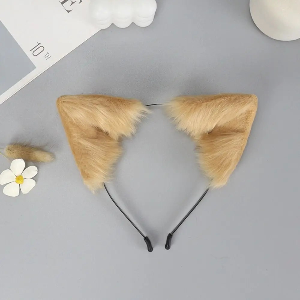 1PC Cute Plush Fox Cat Ears Gothic Headband Lolita Animal Ears Headwear Furry Artificial Cosplay Hair Accessories