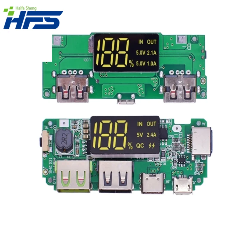 Dual USB 5V 2.4A Micro/Type-C LED USB Mobile Power Bank 18650 Charging Module Lithium Battery Charger Board Circuit Protection